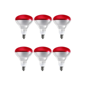 (6 Adet) 250w Kızılötesi Isıtıcılı Hayvan Isıtma Ve Kuluçka Lambası (kırmızı Işık) E27 (kalın Duy)