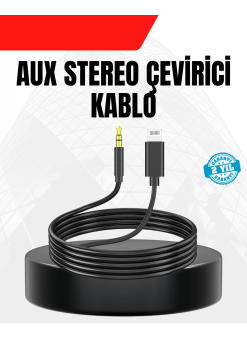 1 Metre Lightning To Aux Çevirici Kablo Stereo Ses Yüksek Kalite