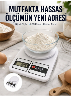 10 Kg Kapasiteli Lcd Ekranlı Dijital Mutfak Tartıs Yeni Nesil