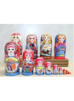 10'lu Ahşap Matruşka Seti Alk4389