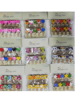 10'lu Şekilli Ahşap Mandallar 3.5cm (10'lu Set-10 Paket)