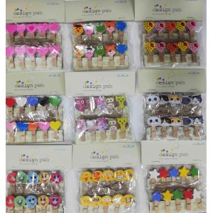 10'lu Şekilli Ahşap Mandallar 3.5cm (10'lu Set-10 Paket)