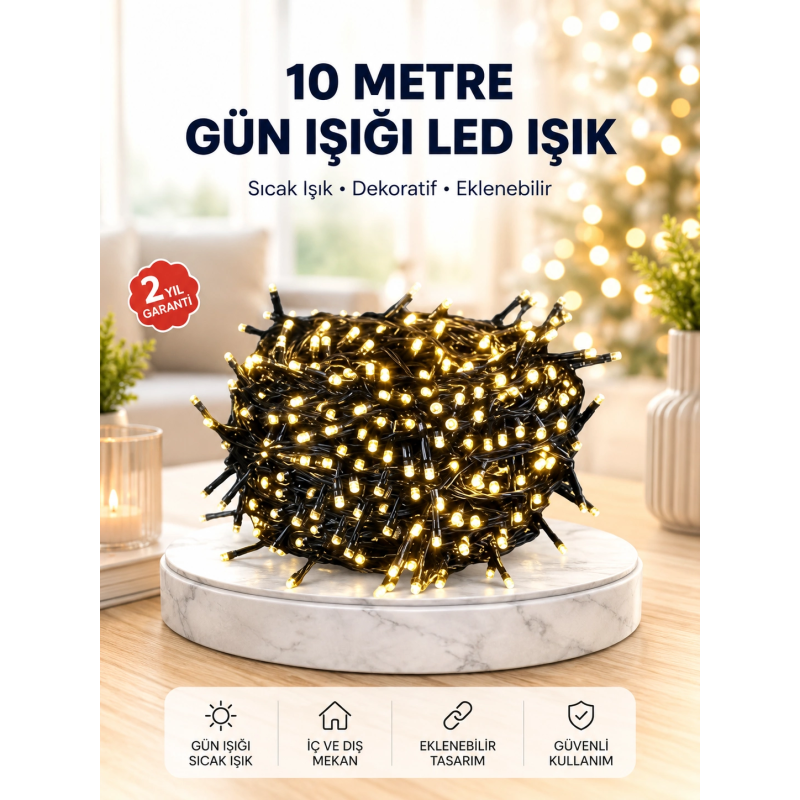 10 Metre Led Işıklı Dekoratif Parti Ve Kutlama Aydınlatması 10 Metre Led Işıklı Dekoratif Parti Ve Kutlama Aydınlatması