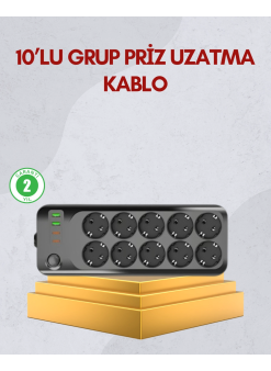 10 Prizli Uzatma Kablosu Termal Koruma Usb Type-c Hızlı Şarj 2500w