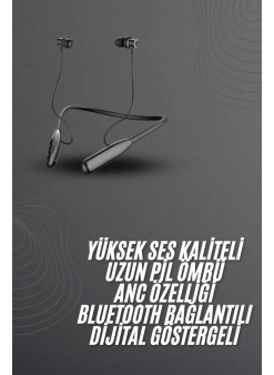 100 Saat Bluetooth Kulaklık Dijital Göstergeli Anc Özelliği Kablolu