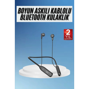 100 Saat Kablolu Boyun Askılı Dijital Göstergeli Bluetooth Kulaklığı