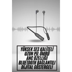 100 Saat Kablolu Boyun Askılı Dijital Göstergeli Bluetooth Kulaklık