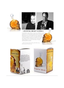 1000 Ml Crystal Head Kuru Kafa İçki Şişesi