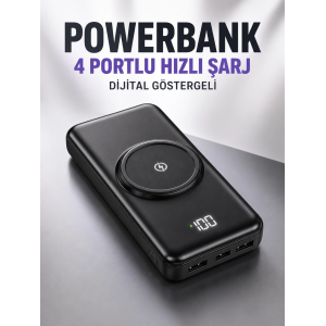 10.000 Mah Powerbank 4 Portlu Hızlı Şarj Dijital Göstergeli