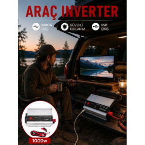 1000w Araç İnverter Aküden Elektrik Üreten Taşınabilir Güç Dönüştürücü