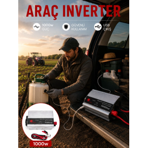 1000w Güç İnverteri Araç Aküsünden Priz Çıkışı Sağlayan Çevirici