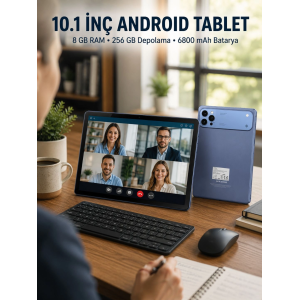 10.1 İnç Android Tablet 8 Gb Ram 256 Gb Depolama Yeni Nesil