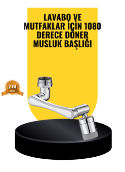 1080° Dönebilen Musluk Başlığı 2 Su Modlu Ayarlanabilir Esnek Tasarım