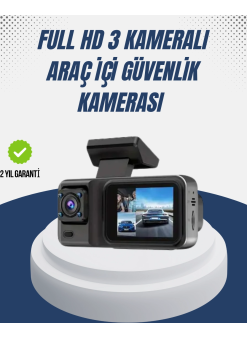 1080p Üç Kameralı Araç Kamerası Wi-fi Destekli Park Modu Ve G-sensörlü