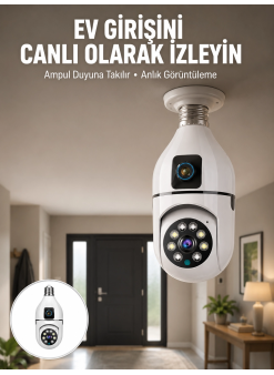 1080p Wifi Ampul Güvenlik Kamerası – Gece Görüş & Uzaktan Erişim Yeni Nesil