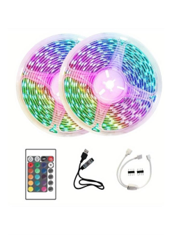 10m Şerit Led İç Mekan Renkli Rgb Şerit Led Kumandalı