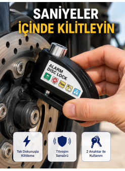 110 Db Alarm Disk Kilidi Motosiklet Scooter Bisiklet Güvenlik Yeni Nesil