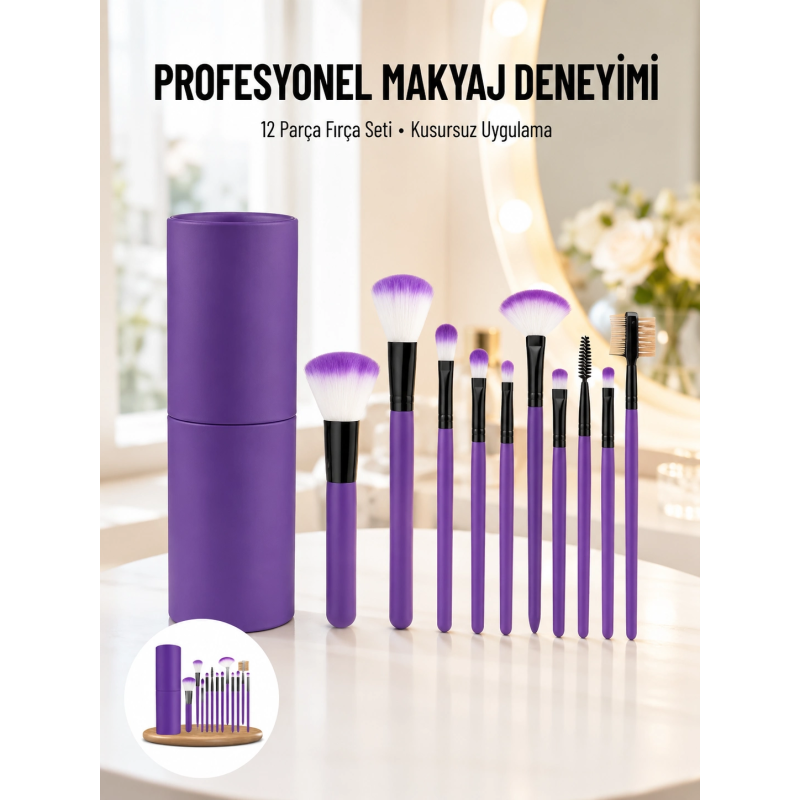 12 Parça Makyaj Fırçası Yumuşak Kıllı Profesyonel Fırça Seti Yüksek Kaliteli Pürüzsüz 12 Parça Makyaj Fırçası Yumuşak Kıllı Profesyonel Fırça Seti Yüksek Kaliteli Pürüzsüz