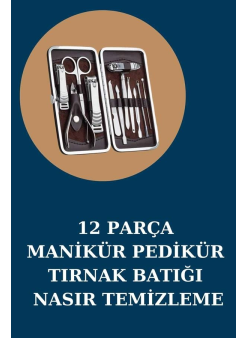 12 Parça Manikür Pedikür Seti Özel Deri Çanta El Ayak Bakımı Akne Ve Sivilce Temizleme