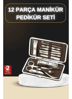 12 Parça Manikür Pedikür Seti Özel Deri Çanta El Ayak Bakımı Akne Ve Sivilce Temizleme