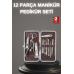 12 Parça Paslanmaz Çelik Kompakt Ve Taşınabilir Manikür Makası Tırnak Makası