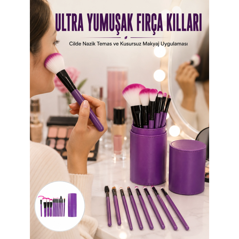 12 Parça Profesyonel Makyaj Fırça Seti 12 Parça Profesyonel Makyaj Fırça Seti