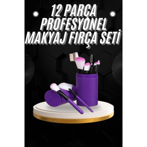 12 Parça Profesyonel Makyaj Fırçası Far Fırçası Allık Fırçası Yumuşak Kıllı