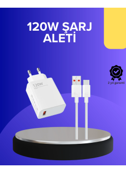 120 Watt Hızlı Şarj Adaptörü Samsung S20 S21 S22 S23 Uyumlu