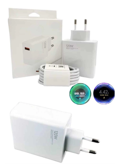 120 Watt Turbo Hızlı Şarj Aleti Seti Hızlı Şarj Adaptörü Beyaz