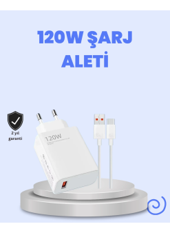 120 Watt Turbo Şarj Cihazı  Redmi Note 10 11 12 Uyumlu