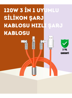 120 w Hızlı Çözüm Sunan 3'ü 1 Usb Şarj Kablosu– Sağlam Gövde