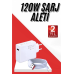 120w Şarj Aleti Hızlı Çift Turbo Şarj Aleti Seti Beyaz