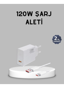 120w Süper Hızlı Şarj Adaptörü – Type-c Kablo Dahil, Yüksek Voltaj Korumalı