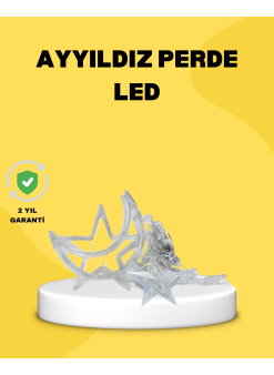 126 Led’li Yıldız Ay Perde Işık Prizden Çalışan Dekoratif Aydınlatma