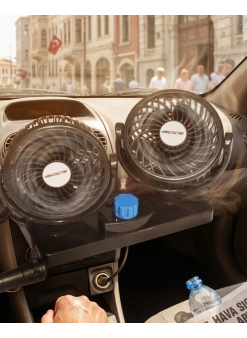 12v Araç İçi Vantilatör Çift Modlu Döner Başlıklı Oto Fan