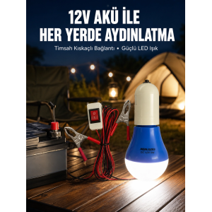 12v Led Ampul Timsah Kıskaçlı Taşınabilir Aydınlatma
