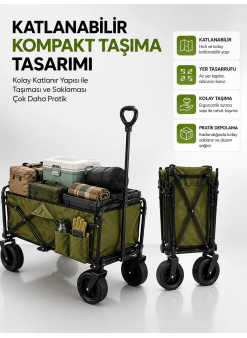 130 Kg Taşıma Kapasiteli Katlanabilir Wagon Taşıma Arabası