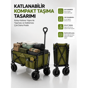 130 Kg Taşıma Kapasiteli Katlanabilir Wagon Taşıma Arabası