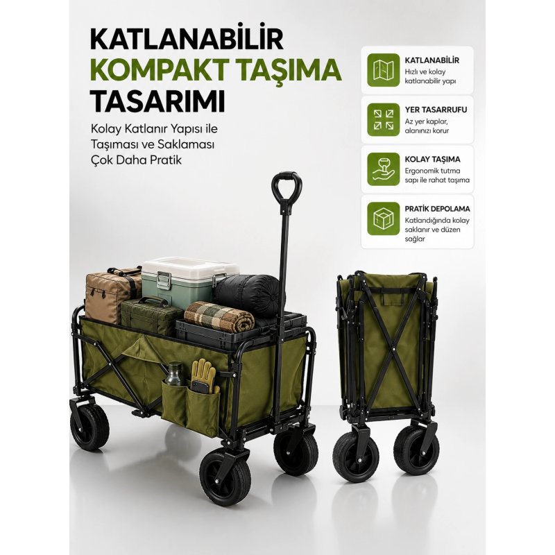 130 Kg Taşıma Kapasiteli Katlanabilir Wagon Taşıma Arabası 130 Kg Taşıma Kapasiteli Katlanabilir Wagon Taşıma Arabası