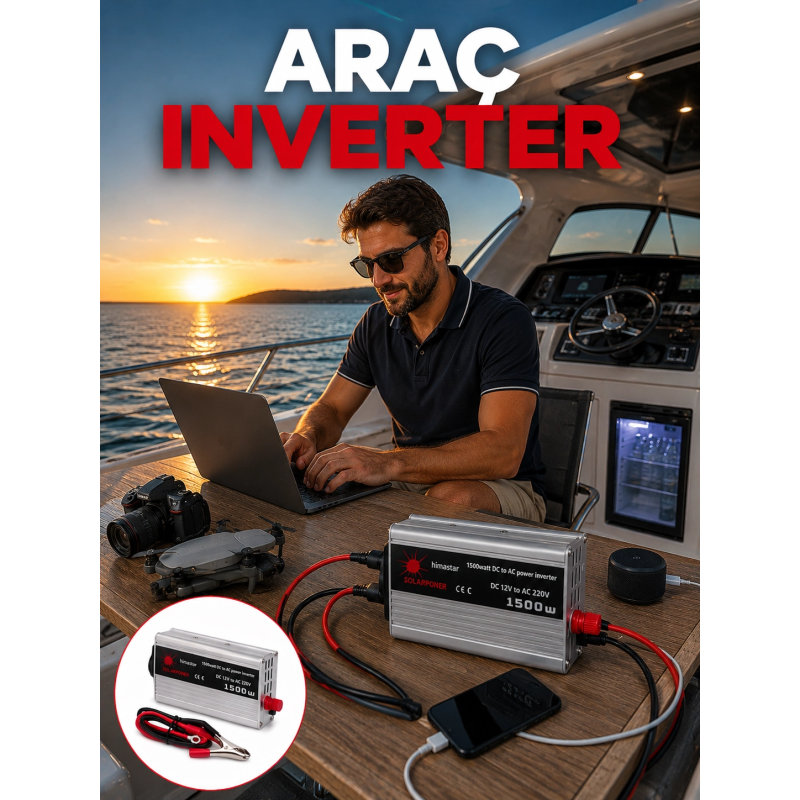 1500w Yüksek Güç Çıkışlı Araç Inverter 1500w Yüksek Güç Çıkışlı Araç Inverter