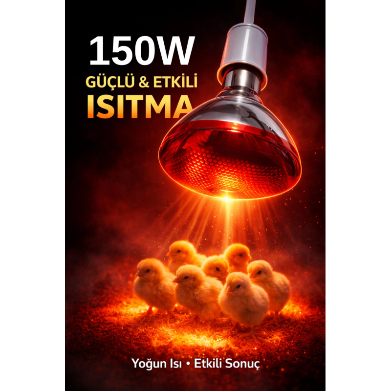 150w Isıtıcı Ampul Kırmızı Isı Lambası Civciv Kümes Kuluçka E27 Duy Isıtma Ampulü 150w Isıtıcı Ampul Kırmızı Isı Lambası Civciv Kümes Kuluçka E27 Duy Isıtma Ampulü