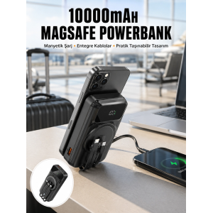 15w Kablosuz Hızlı Şarjlı 10000 Mah Powerbank – Taşınabilir, Led Göstergeli