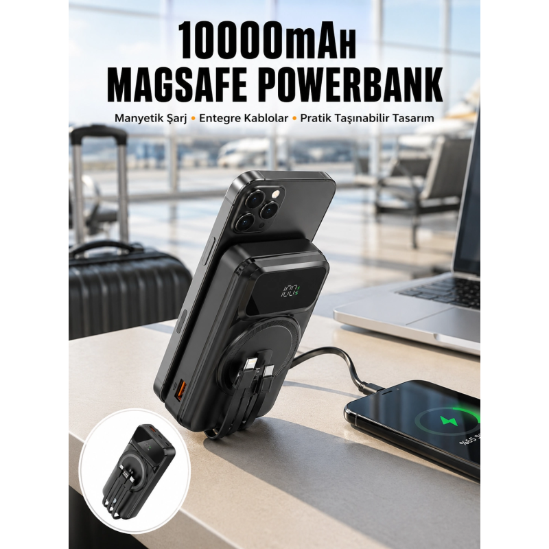 15w Kablosuz Hızlı Şarjlı 10000 Mah Powerbank – Taşınabilir, Led Göstergeli 15w Kablosuz Hızlı Şarjlı 10000 Mah Powerbank – Taşınabilir, Led Göstergeli