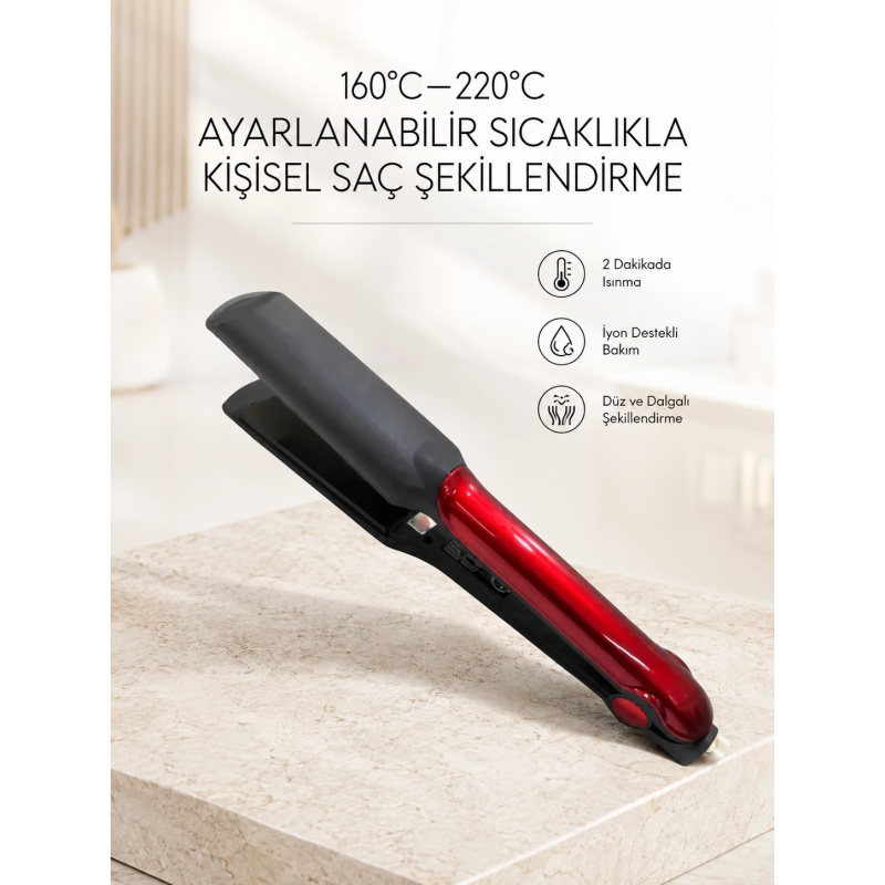 160°–220° Isı Ayarlı Saç Düzleştirici – Seyahat Tipi Hafif Model 160°–220° Isı Ayarlı Saç Düzleştirici – Seyahat Tipi Hafif Model