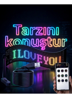 16x96 Led Yazı Paneli 60 Cm Esnek Rgb Işıklı Programlanabilir Ekran