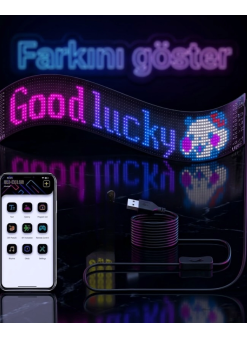 16x96 Rgb Led Matrix Panel 60 Cm Esnek Yapı Uygulama Kontrollü Kayan Yazı Ekranı