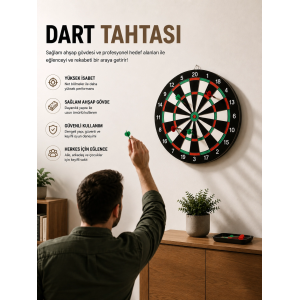 17 İnç Dart Tahtası Sağlam Ahşap Gövde Ve Uzun Ömürlü Kullanım
