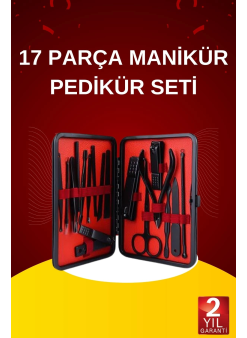 17 Parça El Ayak Bakım Seti Tırnak Temizleme Manikür Pedikür Cımbız Törpü Tırnak Makası