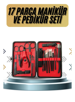 17 Parça Manikür Pedikür Seti El Ayak Bakım Seti Tırnak Makası Törpü