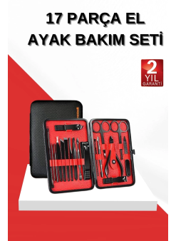 17 Parça Manikür Seti El Ve Ayak Bakımı Törpü Cımbız Tırnak Temizleme